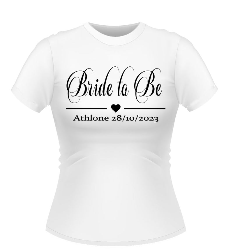 Classy Personalised Bride to Be Tshirt