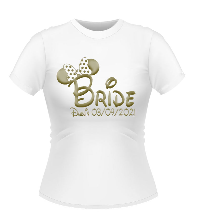 Disney Theme 'Bride' Personalised Tshirt