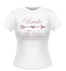 Personalised bride tribe design Bride to be White Hen party tshirt with rose gold text and graphic