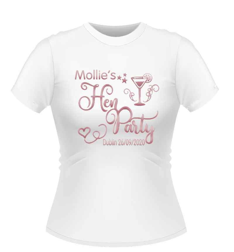 Sweet Design Personalised Hen Party T-Shirt