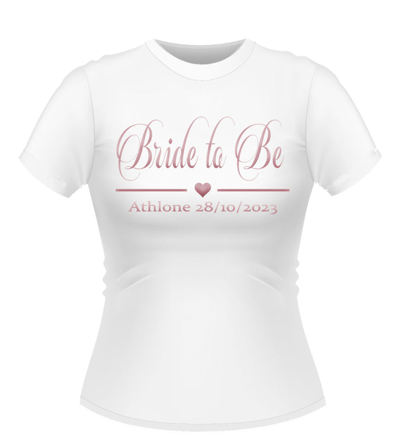 Classy Personalised Bride to Be Tshirt