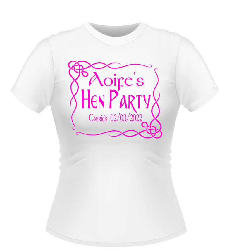 'Swirl' Personalised Hen Party T-shirt