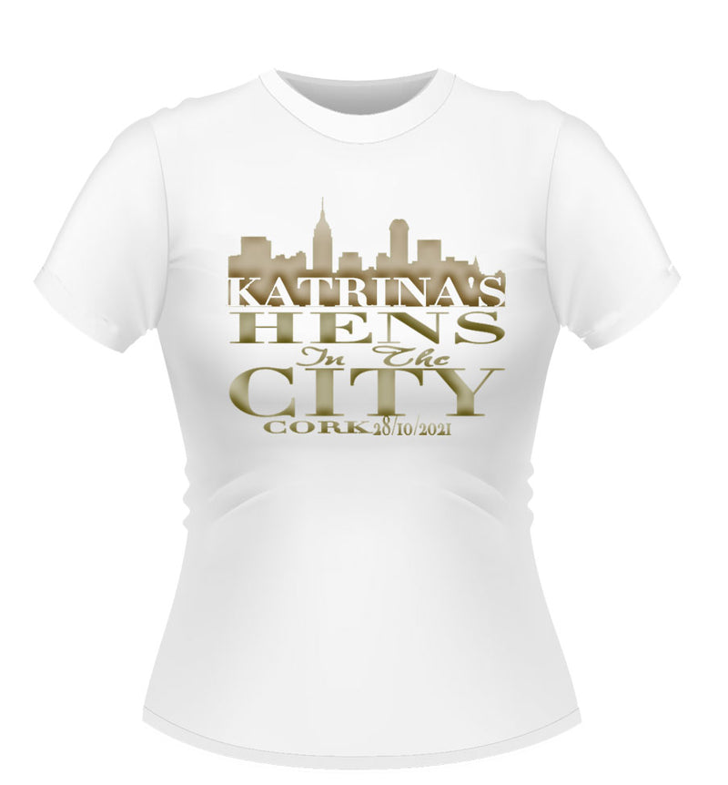 HENS IN THE CITY Personalised Hen Party t-shirt