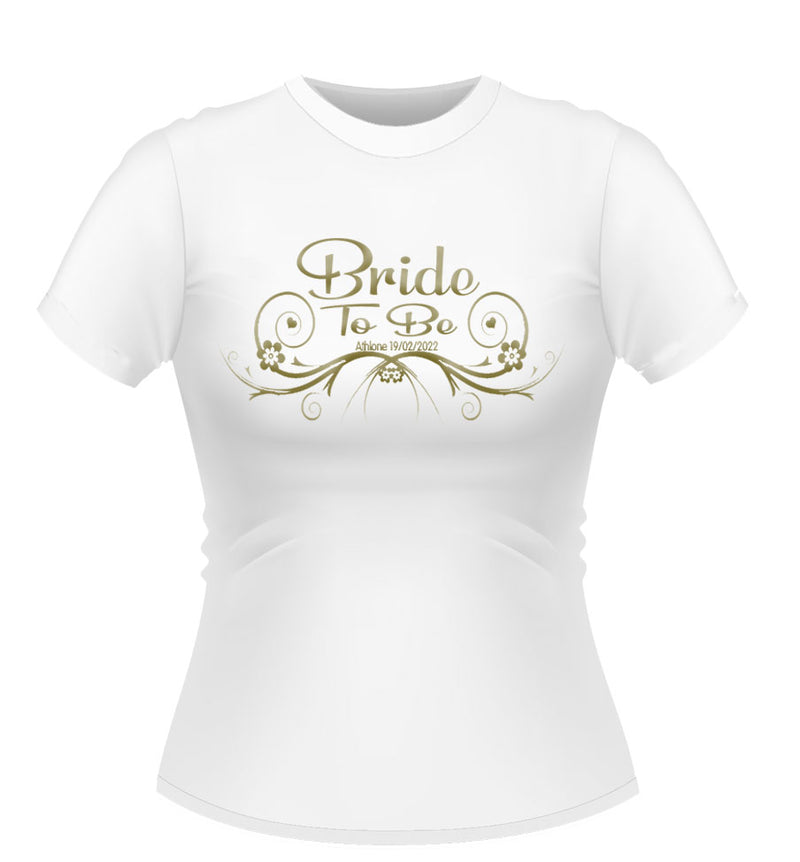 Vintage Style Bride to Be Personalised Tshirt