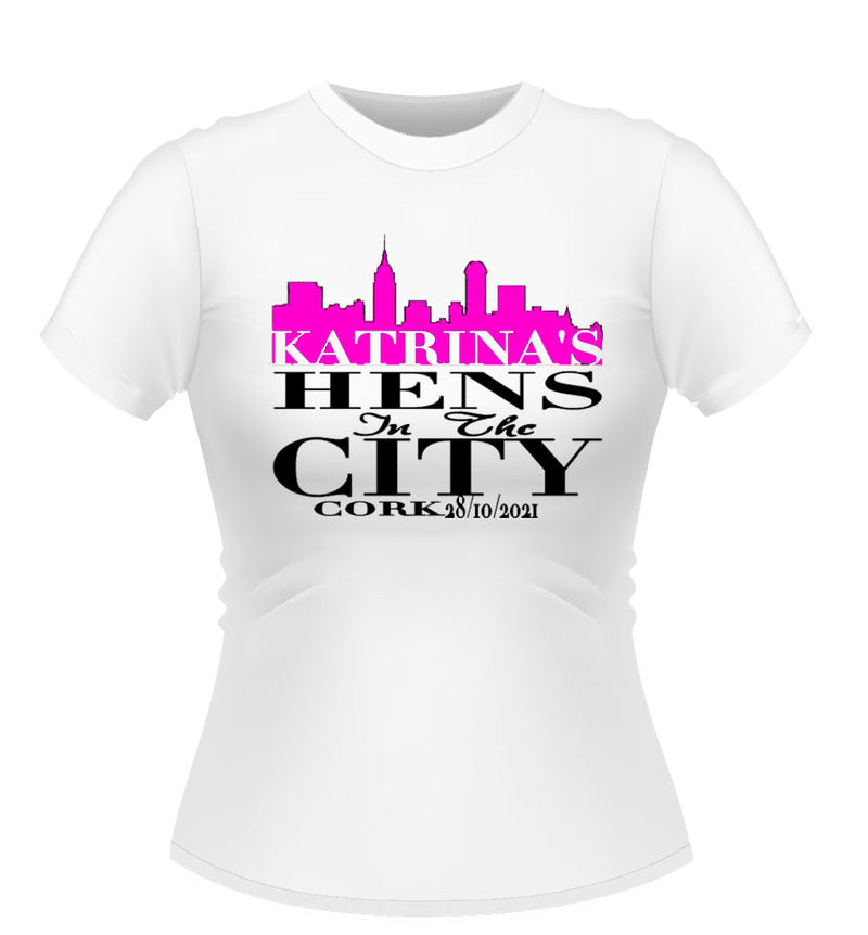 HENS IN THE CITY Personalised Hen Party t-shirt