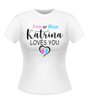 Baby shower 'Pink or Blue' Design Female Tshirts