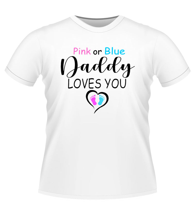 Baby shower 'Pink or Blue' Design Family Range Male Tshirts