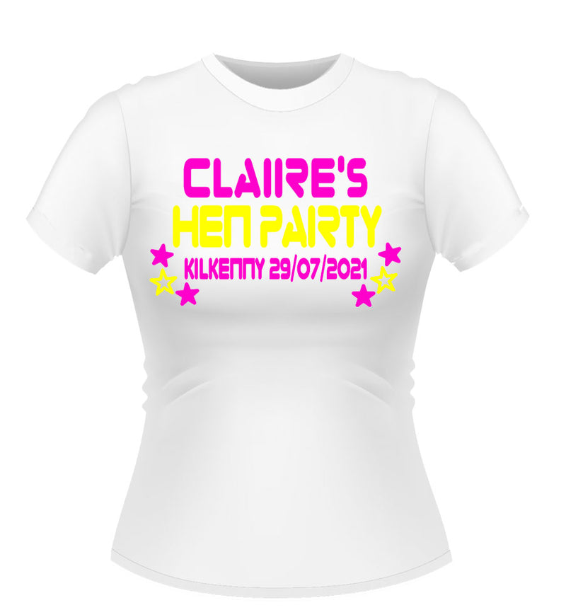 Personalised 80's Theme Hen Party T-Shirt