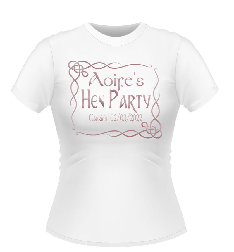 'Swirl' Personalised Hen Party T-shirt