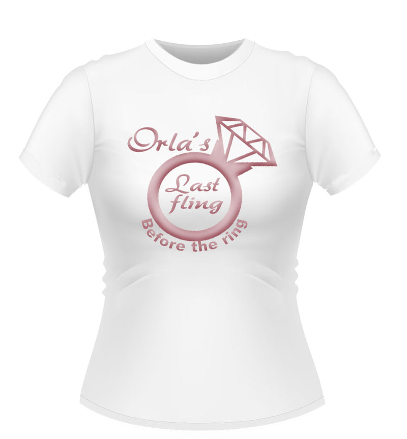 'Last Fling' Personalised Hen Party T-shirt
