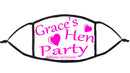 Heart Design Personalised Hen Party Re-Usable Face Mask