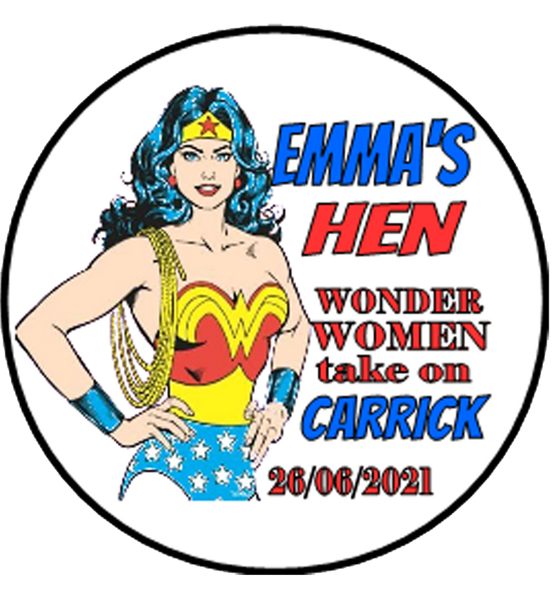 Wonder Woman Theme Personalised Hen Party Badge