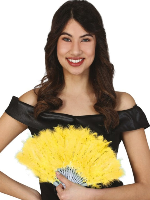 Yellow Feather Fan